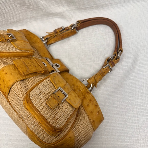 Prada Straw Ostrich Tote Naturale Soleil - Picture 8 of 15